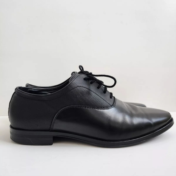 ZARA MENS DRESS BLACK DERBY CLASSIC POINTED TOE LACE UP SHOES 8 41 - Picture 8 of 9